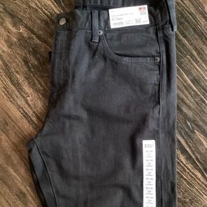 UNIQLO Men’s Black Stretch Selvedge Slim Jeans NWT 34/30